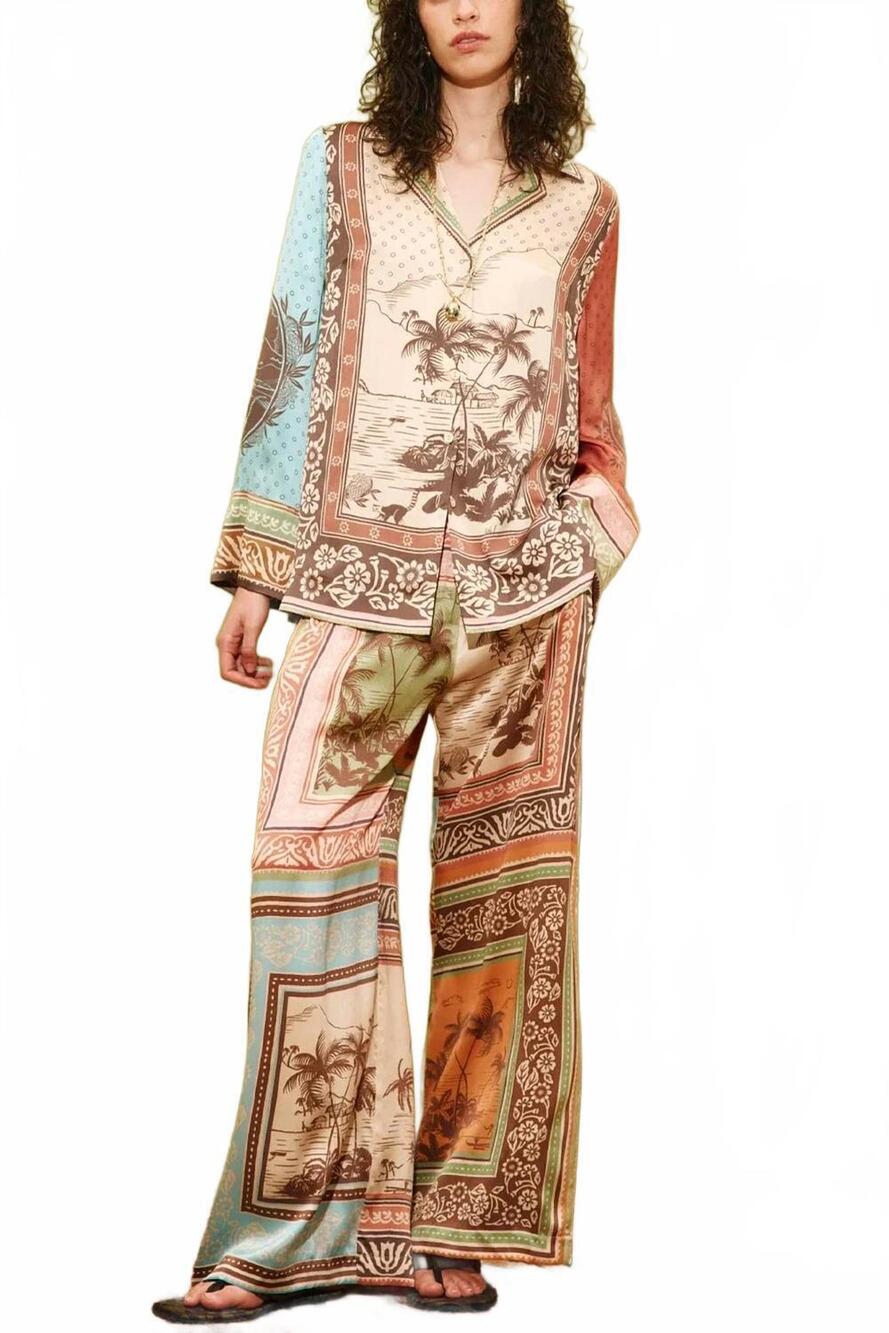 NEW ALEMAIS alberta silk pants in multi